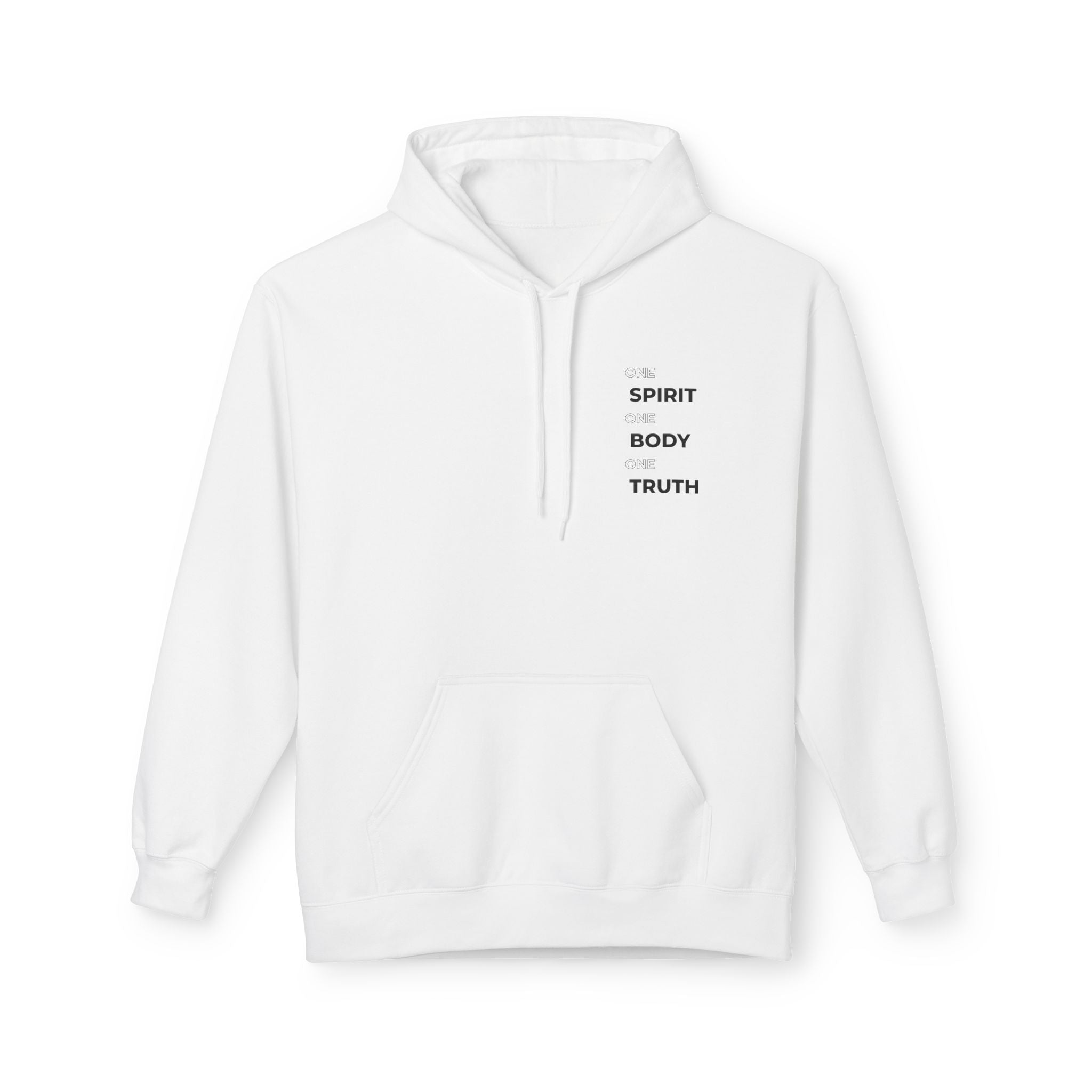 Jesus Minimalist Hoodie — 'One Spirit. One Body. One Truth' Christian Pullover