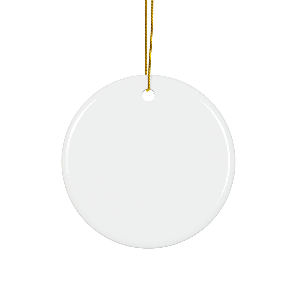 Ceramic Ornament — "He Reigns Always" Gold Crown Christmas Decoration