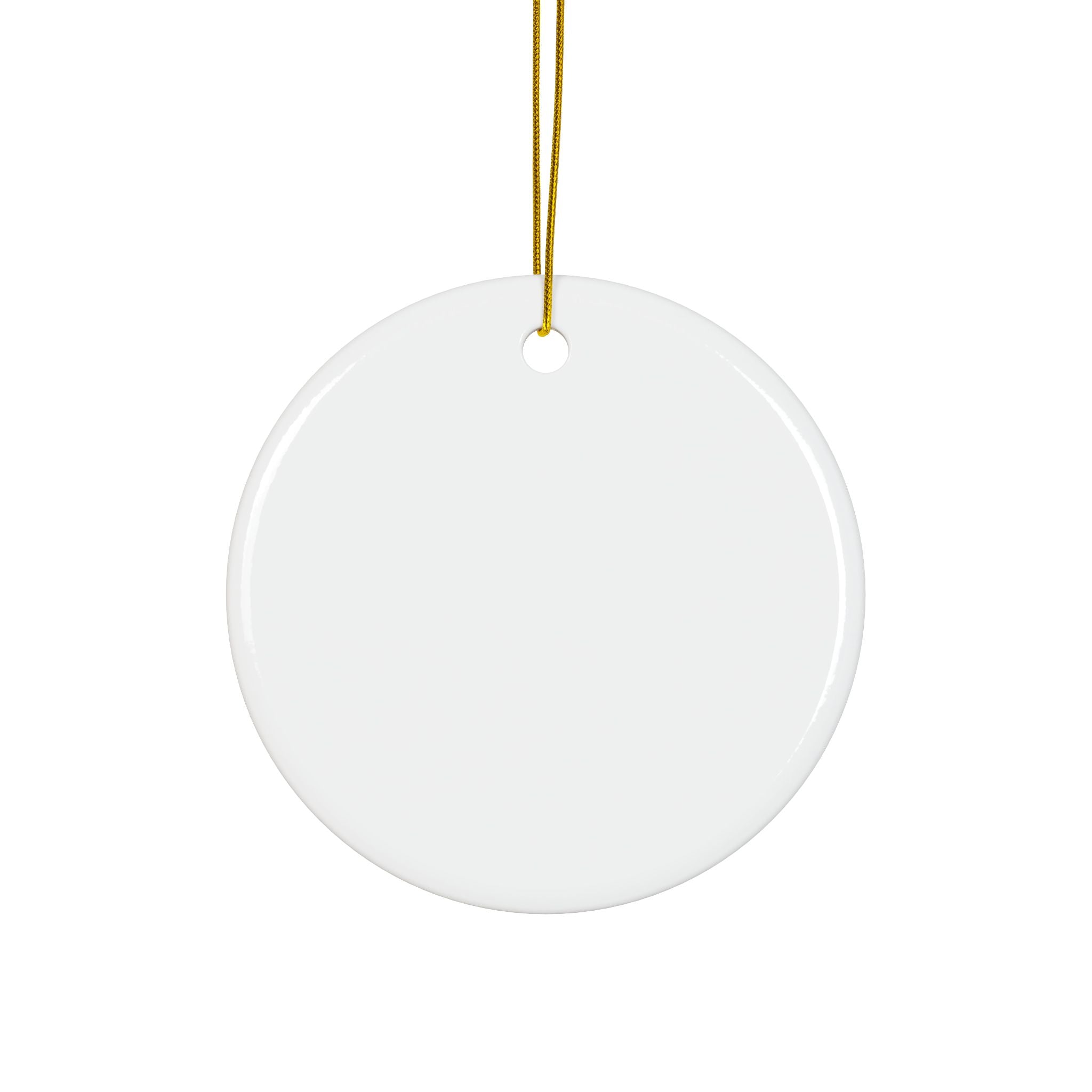 Ceramic Ornament — "He Reigns Always" Gold Crown Christmas Decoration