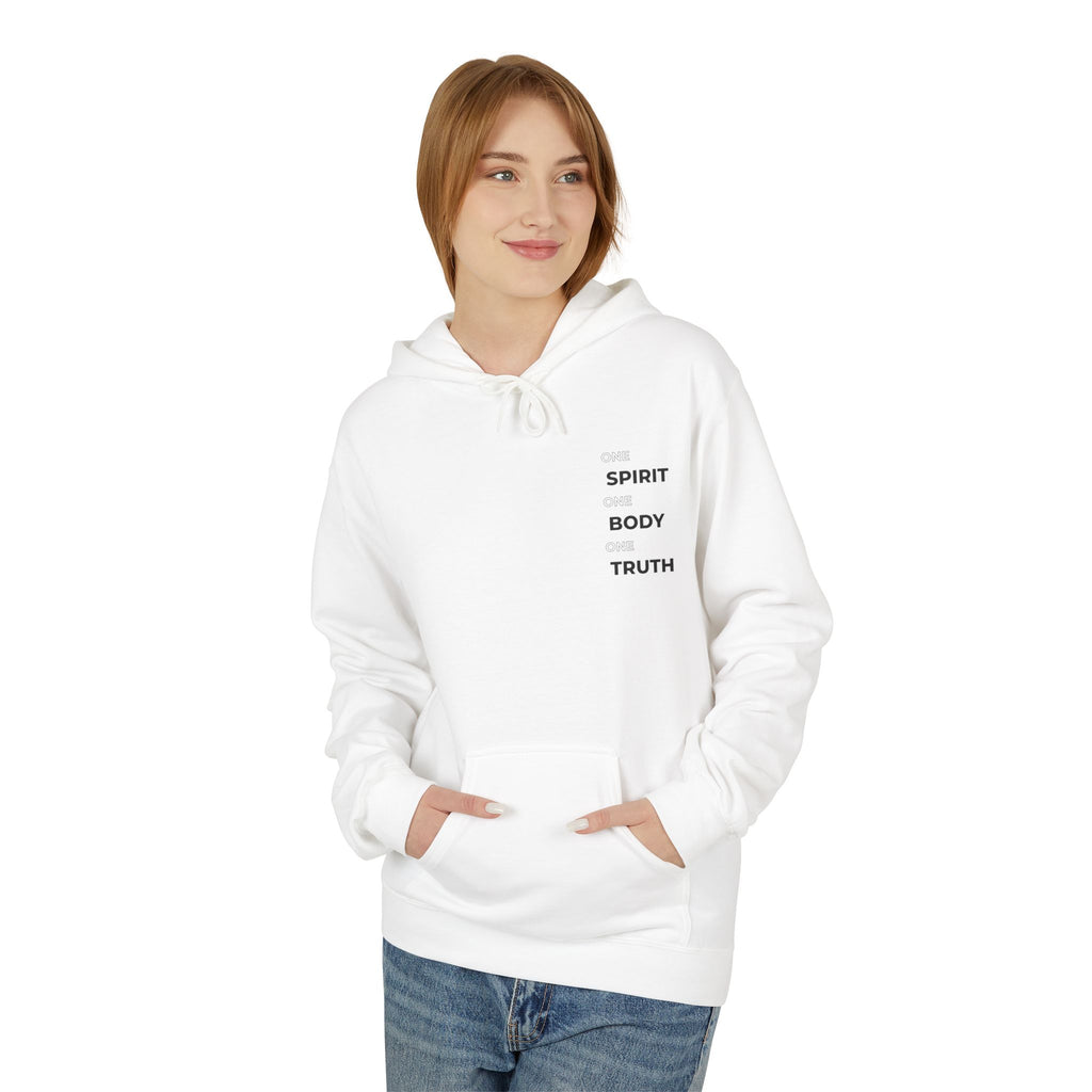 Jesus Minimalist Hoodie — 'One Spirit. One Body. One Truth' Christian Pullover