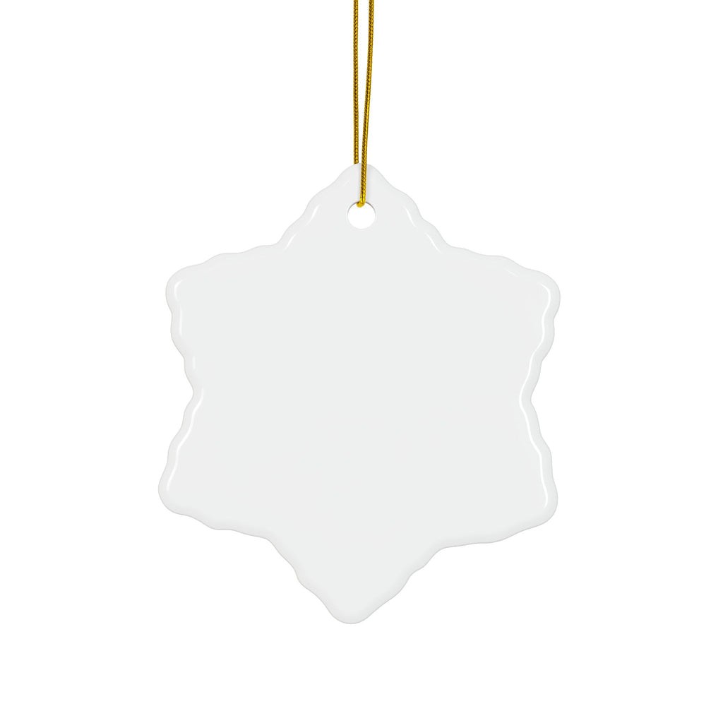 Ceramic Ornament — "He Reigns Always" Gold Crown Christmas Decoration