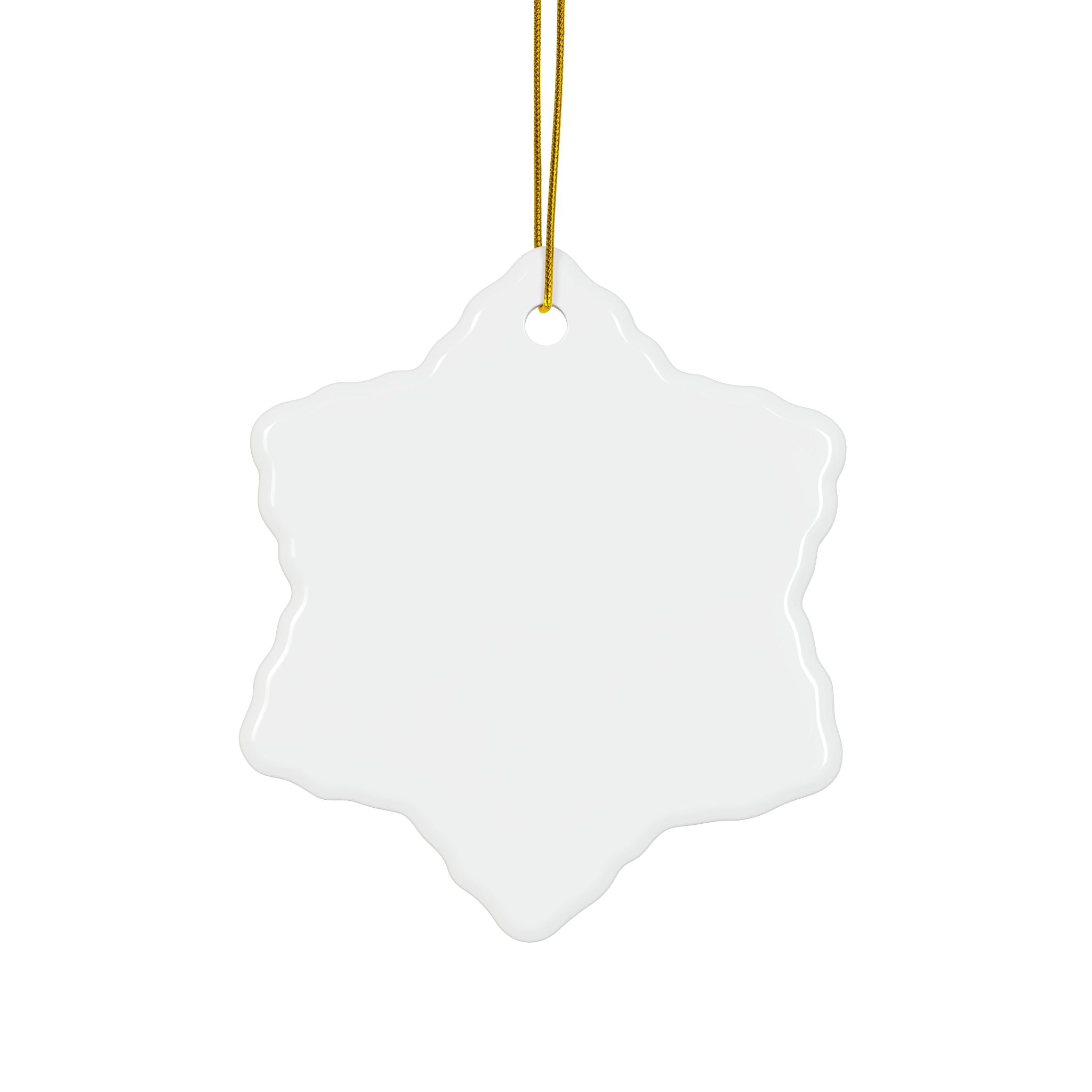 Ceramic Ornament — "He Reigns Always" Gold Crown Christmas Decoration