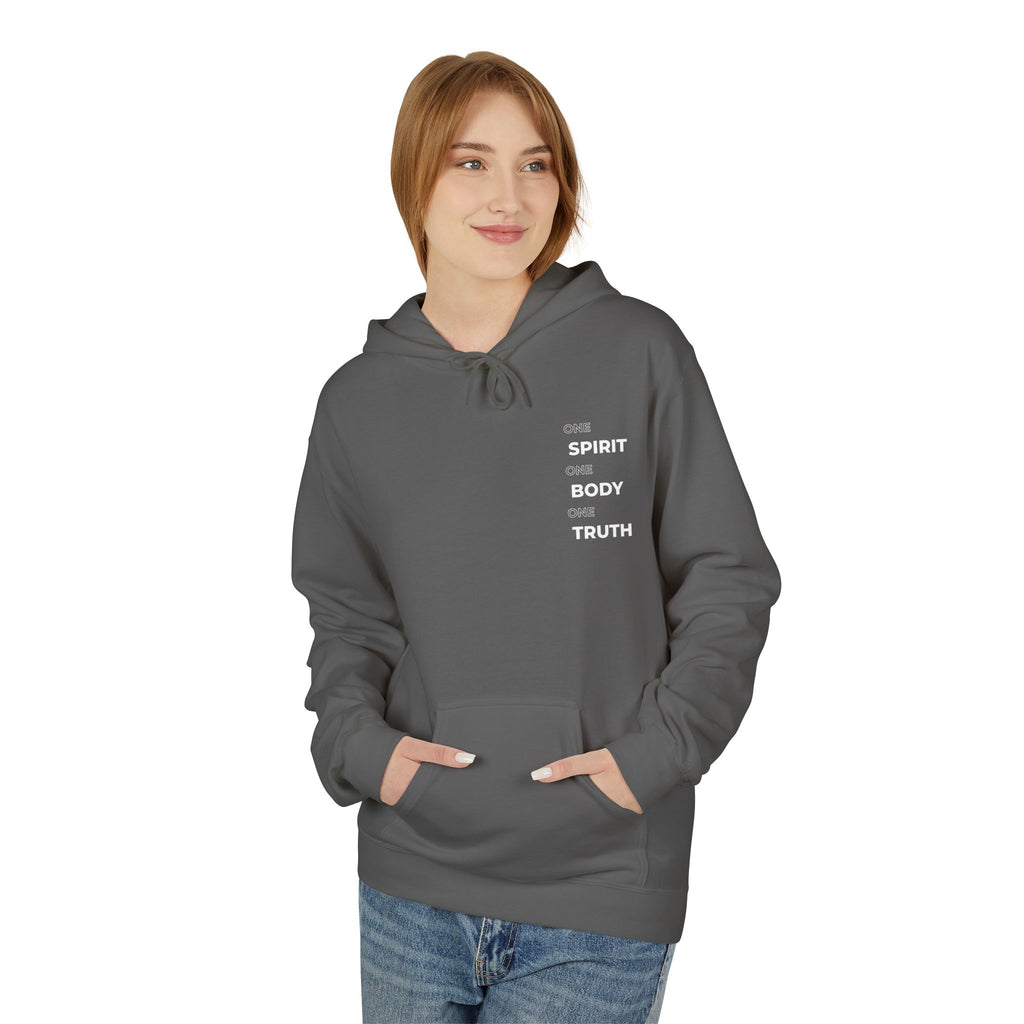 Jesus Minimalist Hoodie — 'One Spirit. One Body. One Truth' Christian Pullover