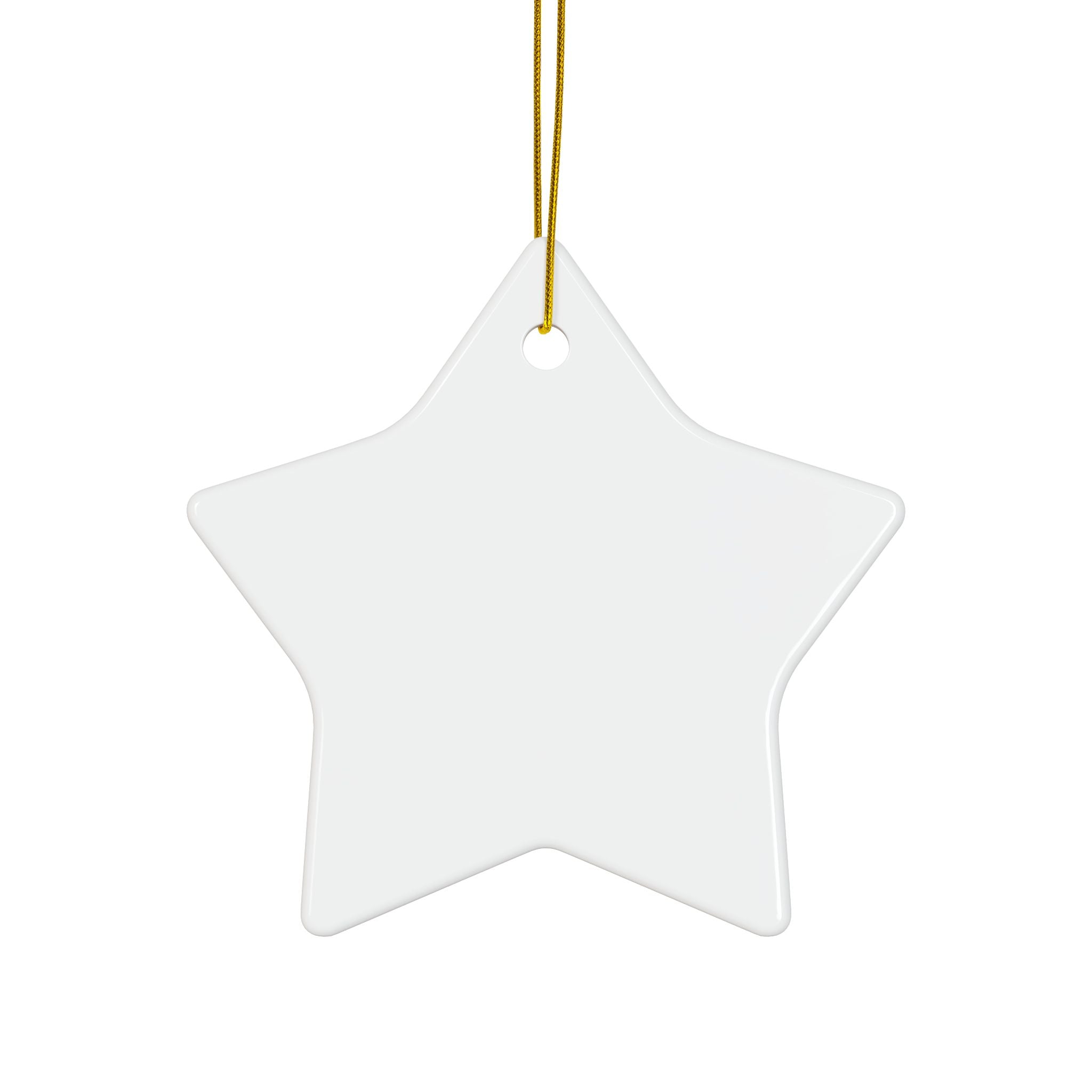 Ceramic Ornament — "He Reigns Always" Gold Crown Christmas Decoration