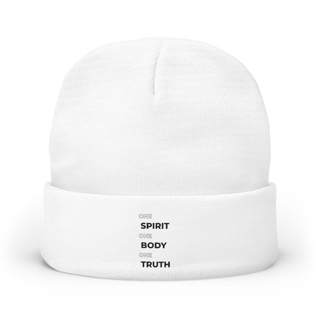 Embroidered 'One Spirit • One Body • One Truth' Knit Beanie