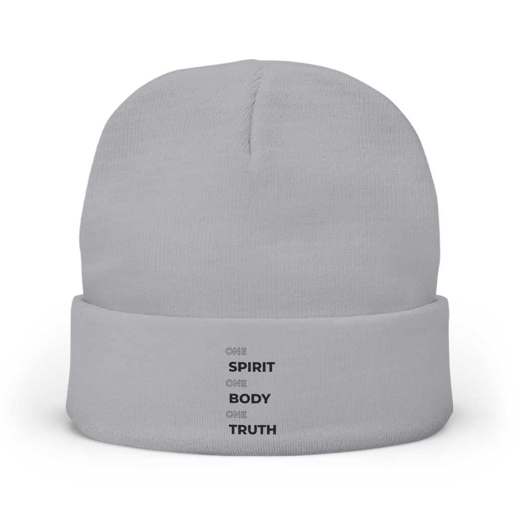 Embroidered 'One Spirit • One Body • One Truth' Knit Beanie
