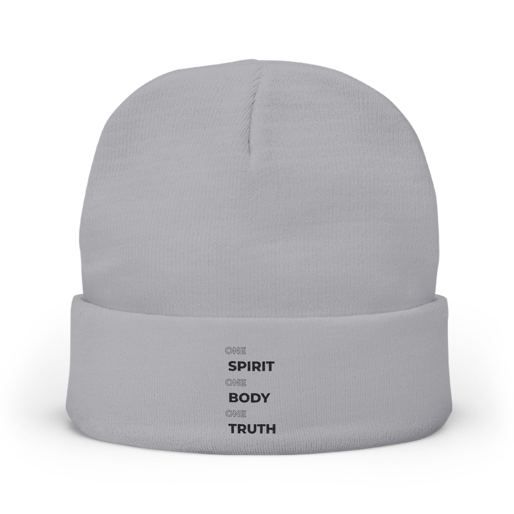 Embroidered 'One Spirit • One Body • One Truth' Knit Beanie